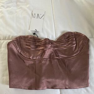 Zara Satin Effect Crop Top